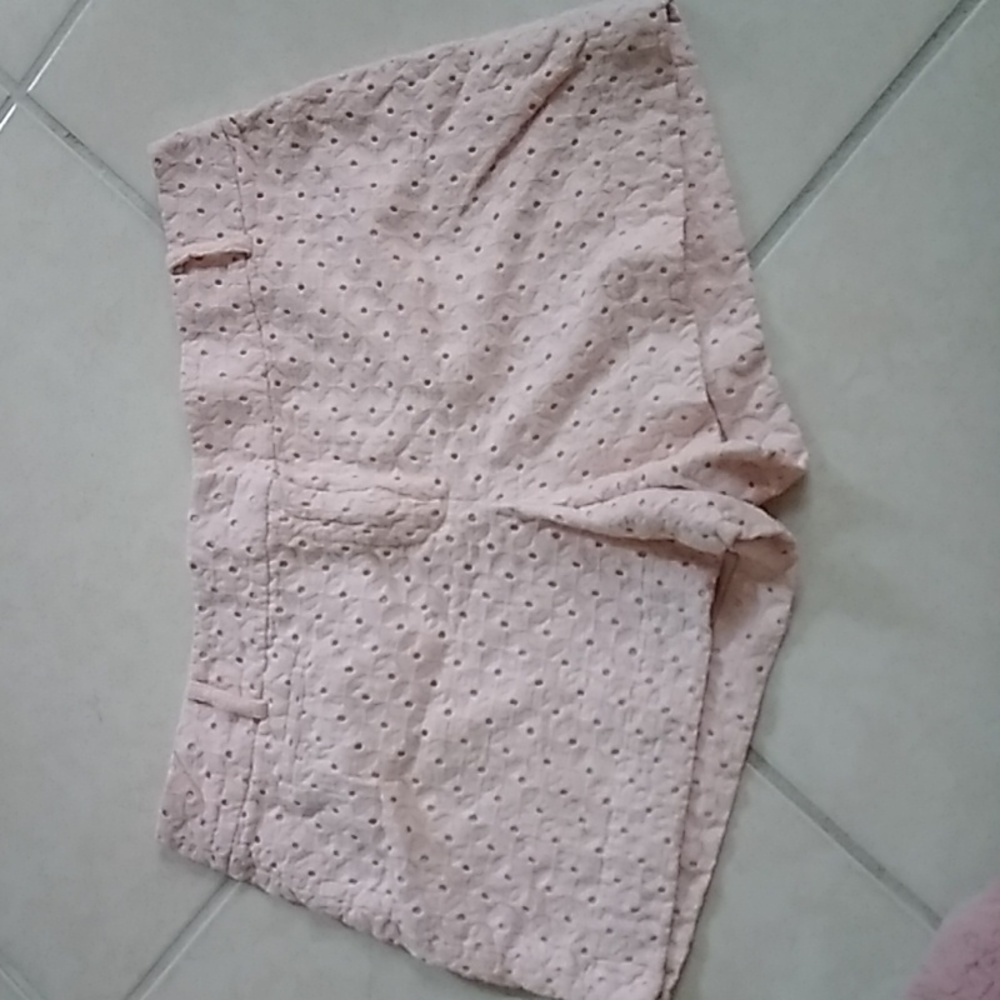 Ann Taylor Loft eyelet shorts blush color
